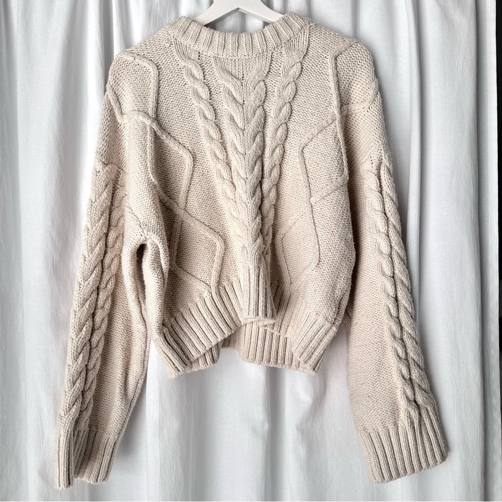 Chunky Cream Cable Knit Sweater